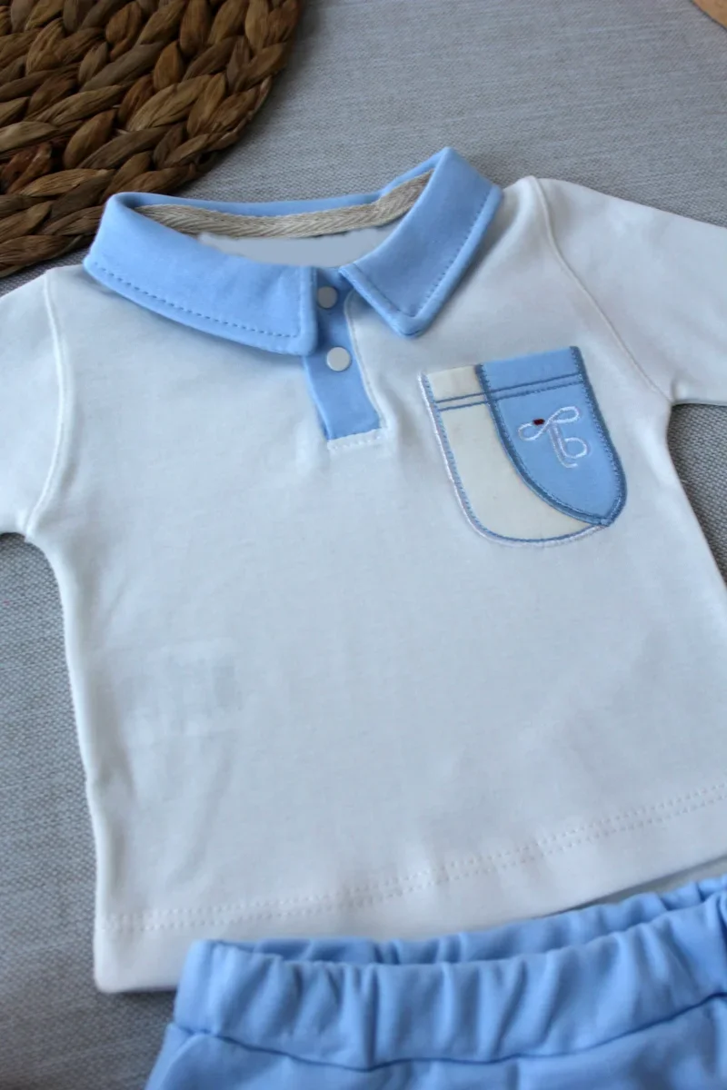 Northcity 3-12 Ay Erkek Bebek Takımı - Nakışlı Sweat ve Şapka Set