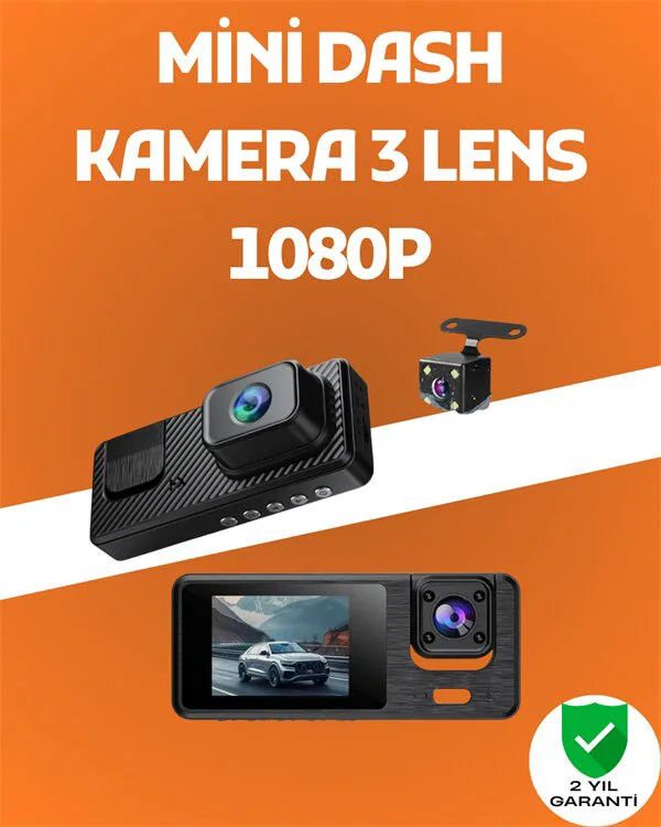 Northcity 3 Kanallı DVR – Ön + İç + Arka Kamera ile 1080P Tam Kap