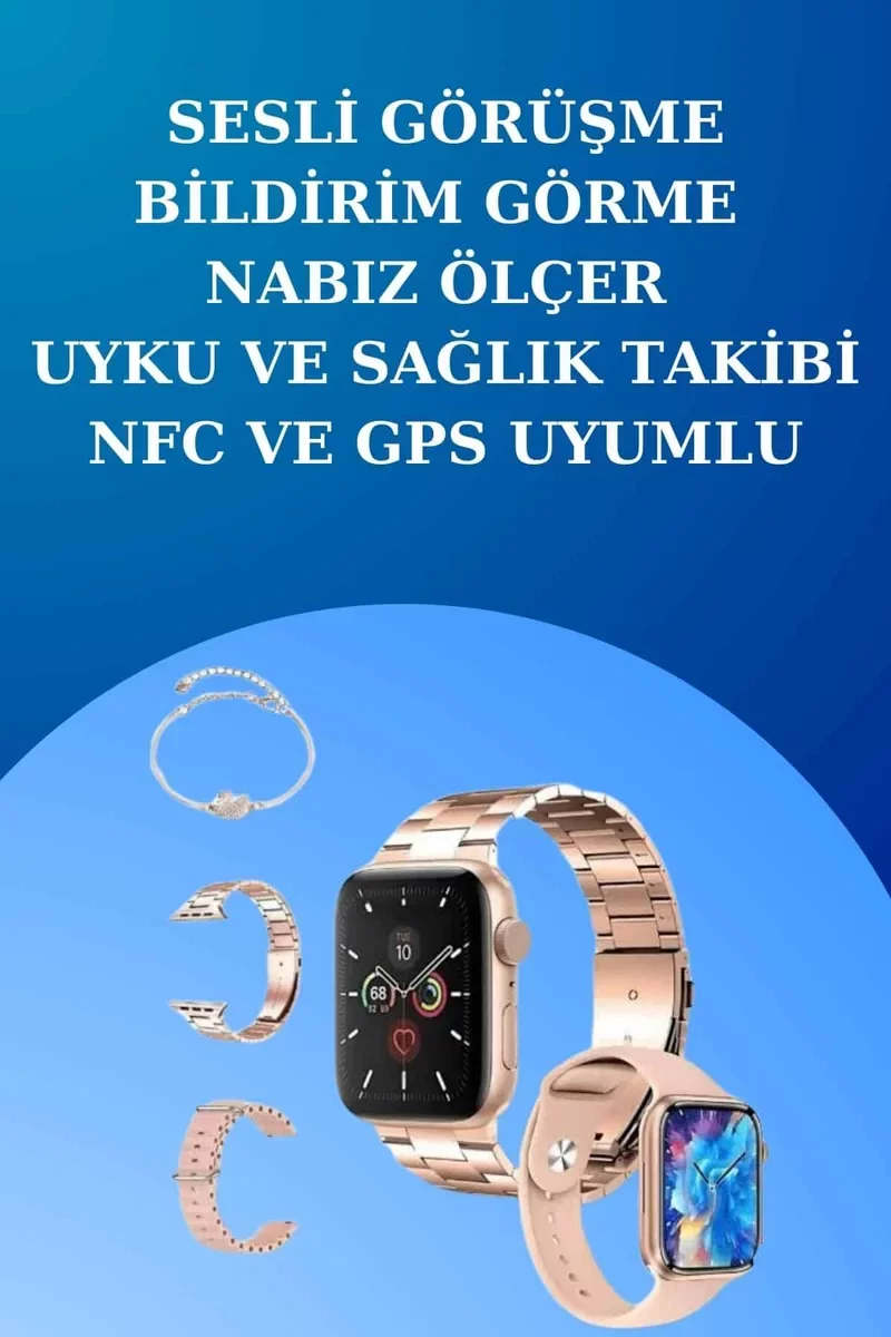 3 Kordonlu Akıllı Saat ve 2.Nesil Kablosuz Kulaklık Seti - Sağlık Takibi, ANC Gürültü Önleyici