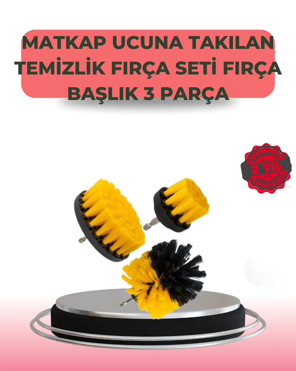 Northcity 3 Parça Matkap Ucu Temizlik Fırçası - Dayanıklı Naylon 