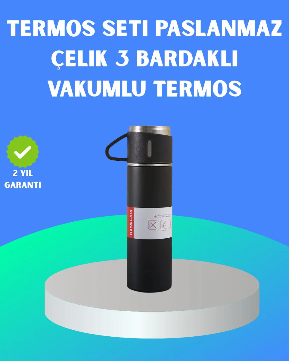 Northcity 304 Çelik Termos Seti - 500ml 2 Bardaklı Uzun Süre Isı 