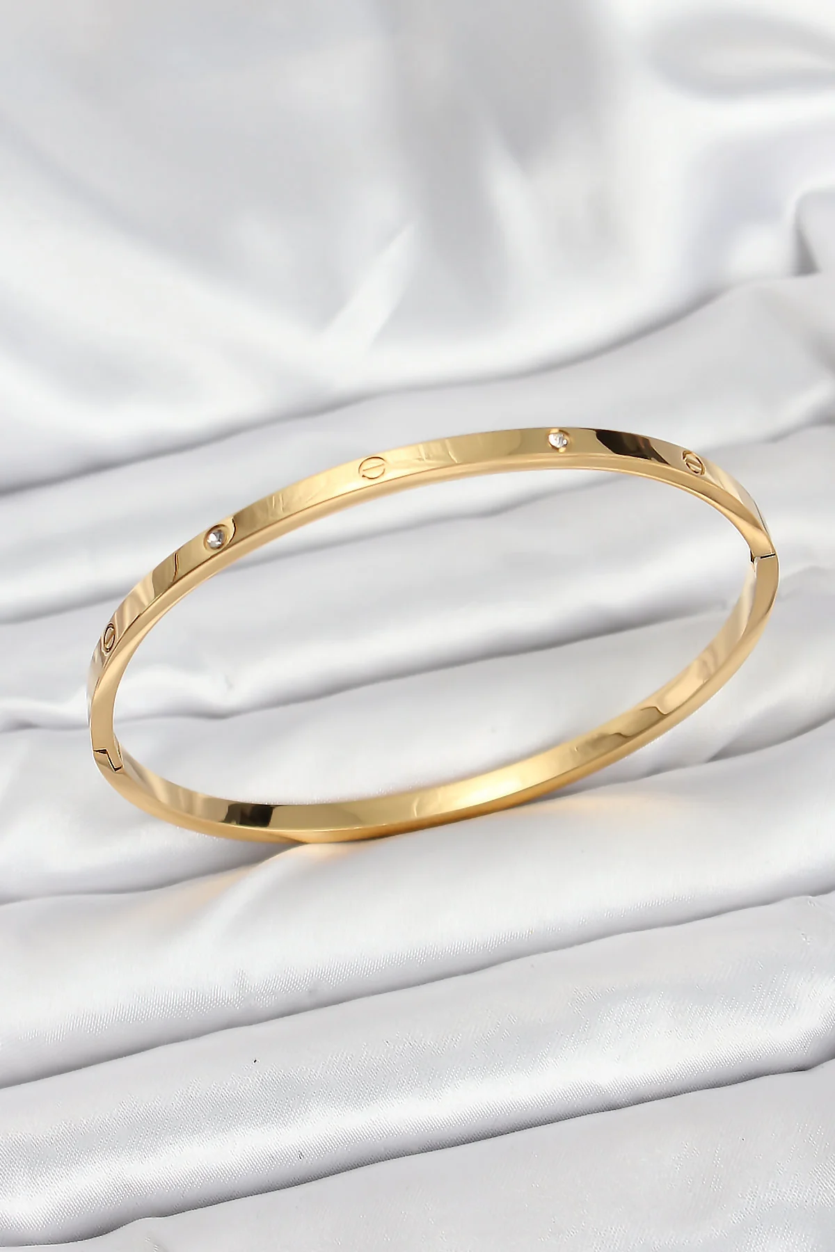 316L Gold Zirkon Kadın Bileklik - Paslanmaz ve Şık Görünümlü Bileklik