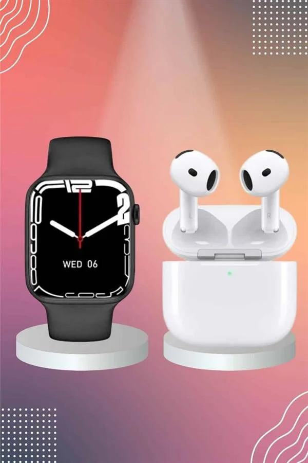 3.Nesil TWS Bluetooth Kulaklık ve Akıllı Saat - Sesli Görüşme, Dokunmatik Ekran ve Spor Modları