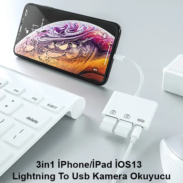Northcity 3'ü 1 Arada Lightning USB Kamera Kart Okuyucu – iPhone/