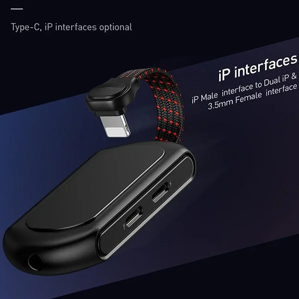 3′ü 1 Arada iPhone Lightning Çift Type-C + 3,5 mm Jaklı 18W Hızlı Şarj Ses Adaptörü