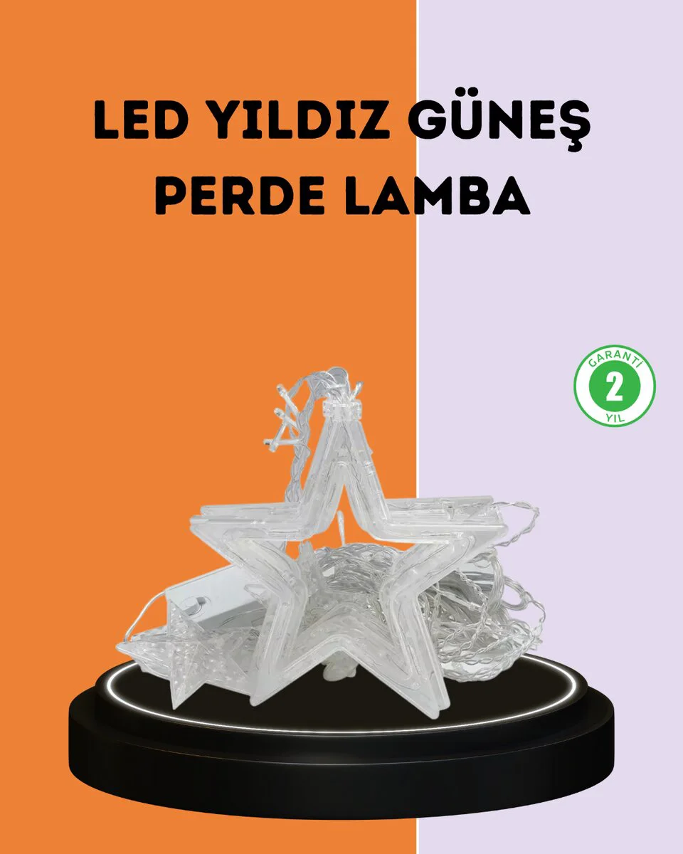3x3 Metre Yıldız Peri Led Perde Işık – Romantik ve Huzurlu Atmosfer İçin