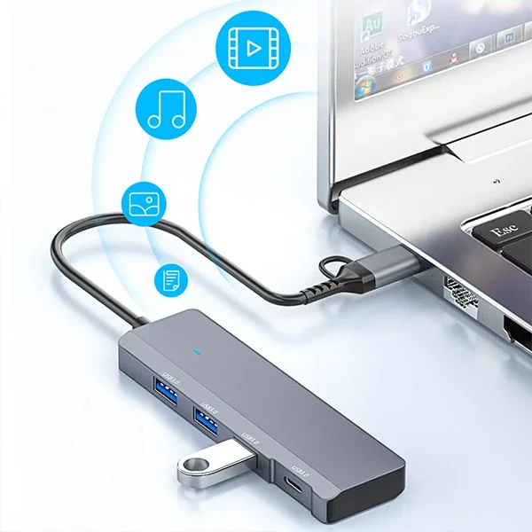 Northcity 4 Port USB 3.0 + Type-C Çoklayıcı Data HUB Adaptör 5775