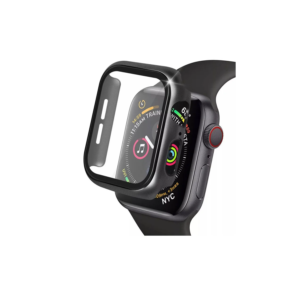Northcity 40mm Camlı Kasa Ekran Koruyucu - Siyah ve Dayanıklı Saat Kalkanı