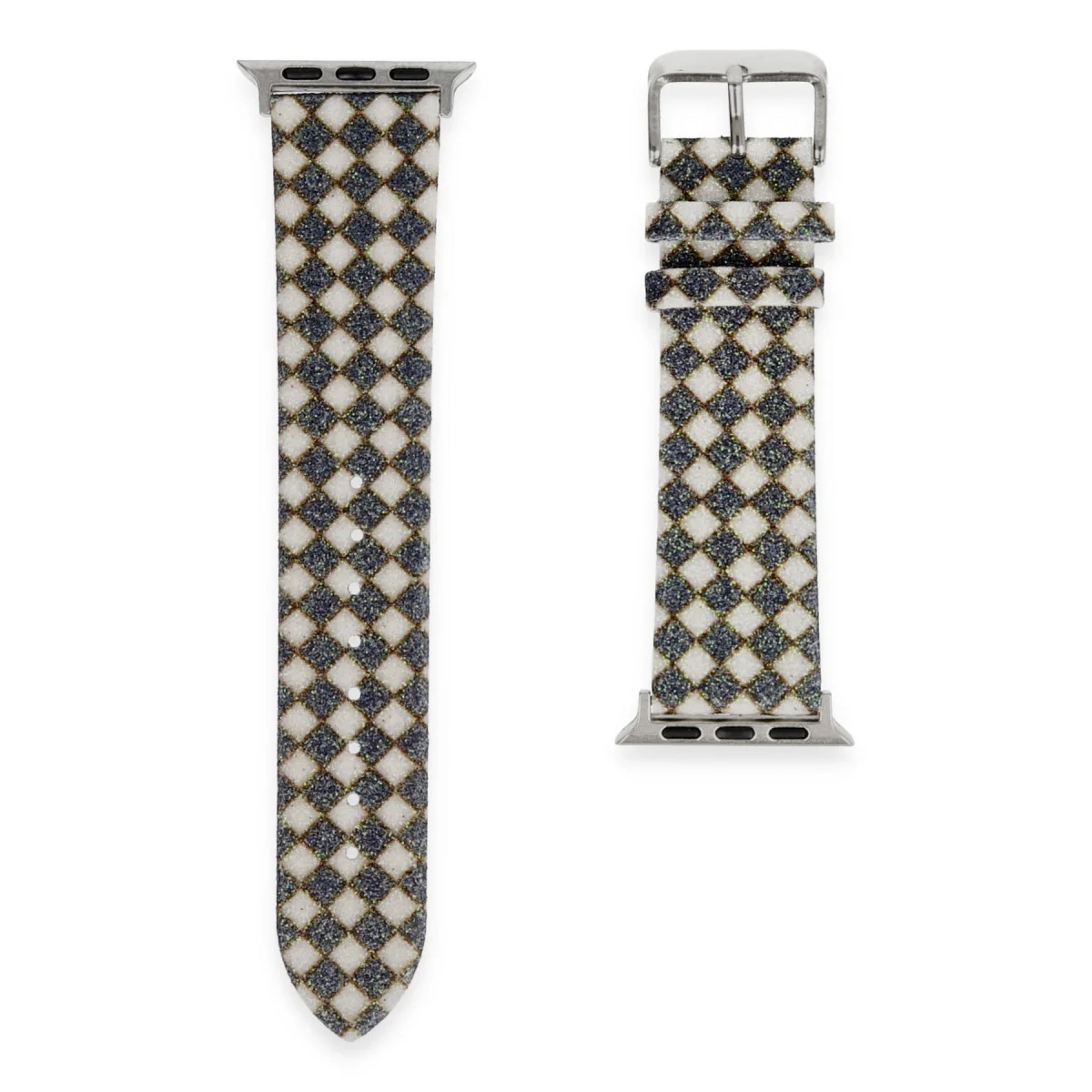 Northcity 42mm Karo Motif Kordon - Siyah Akıllı Saat Kebabı ve Kollar