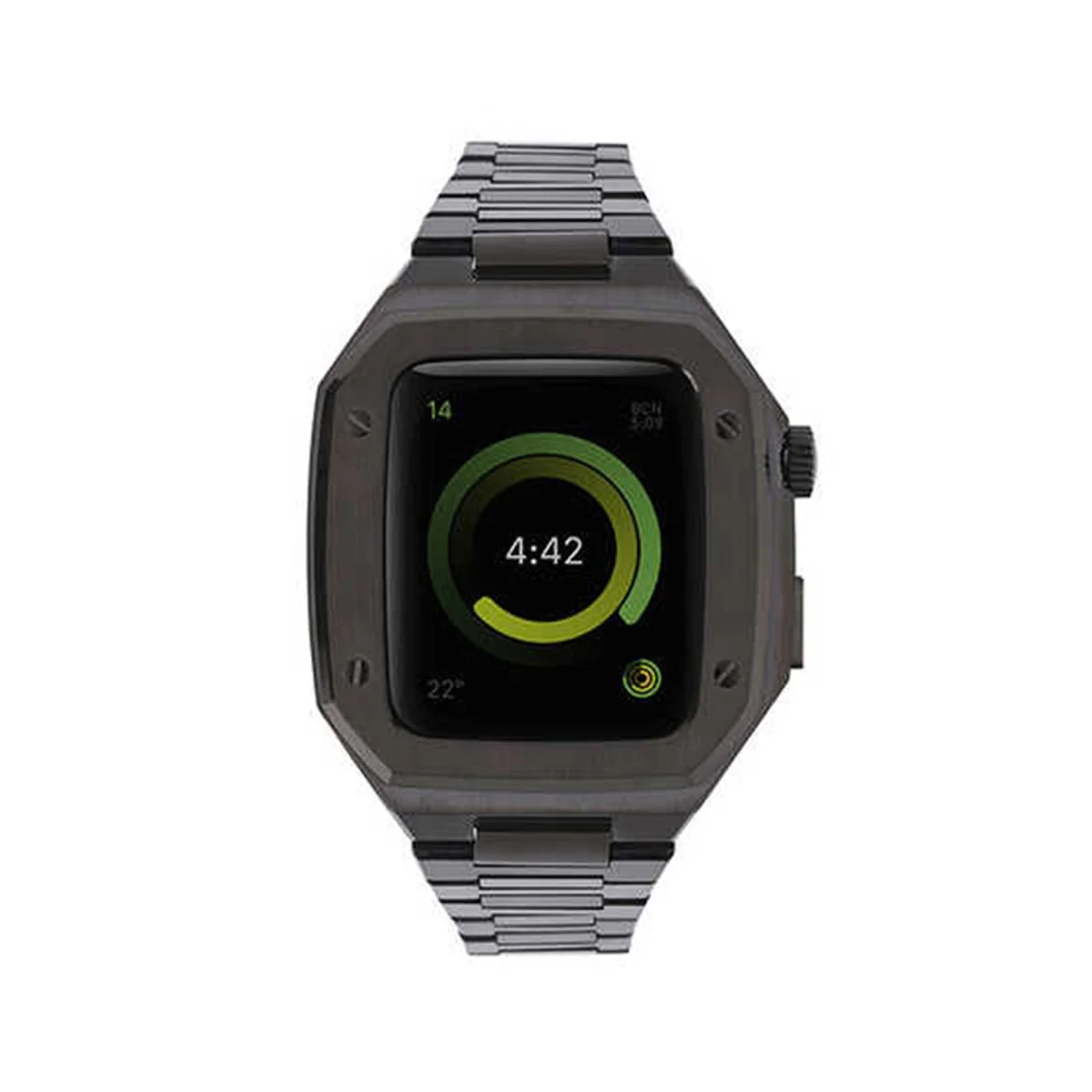 Northcity 44mm Metal Petek Kasalı Kordon - Siyah - Şık ve Modern Saat Bandı