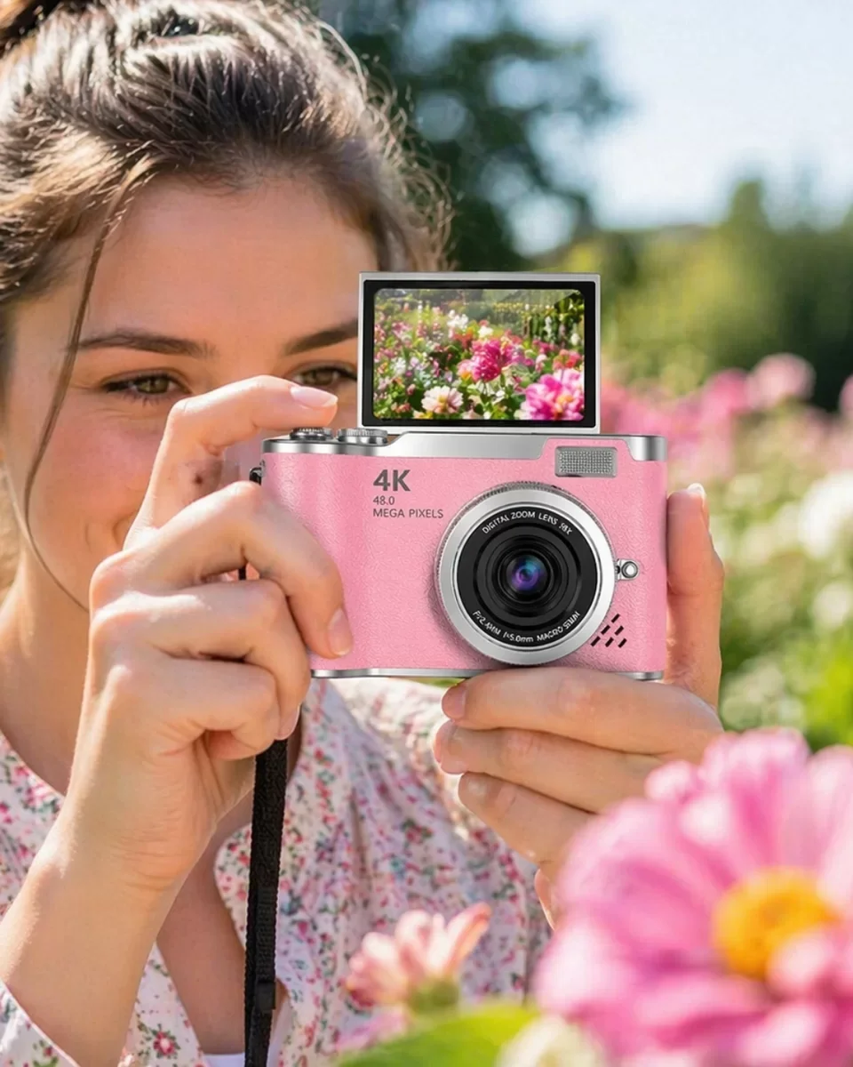 48 MP HD Video Dijital Kamera - Flip Ekranlı Sosyal Medya İçerik Üretimi Kamerası