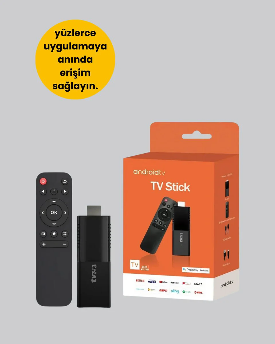 4K Ultra HD Android TV Stick - Tak Çalıştır Akıllı TV Çözümü