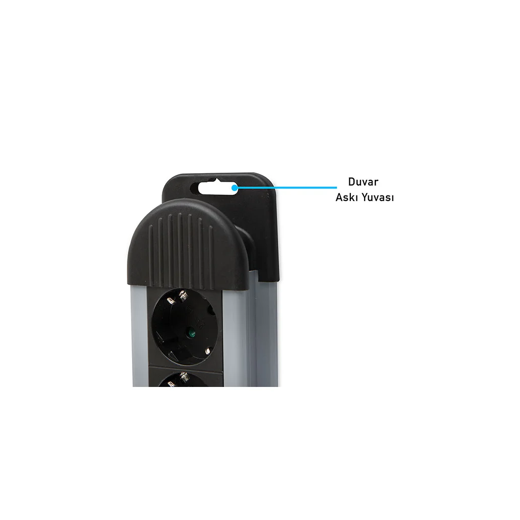 5 Soket Akım Korumalı Priz - 900 Joule Güvenlik, S-LINK SPGKS05 (Gri)