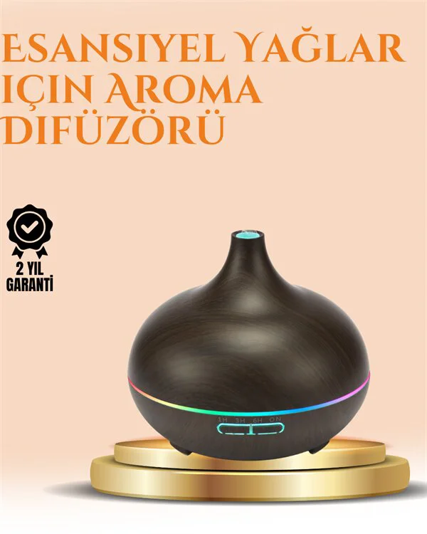 550 ml Ultrasonik Yağ Difüzörü ve Soğuk Buhar Nemlendirici - Sessiz, Uzun Süreli ve Aromaterapi
