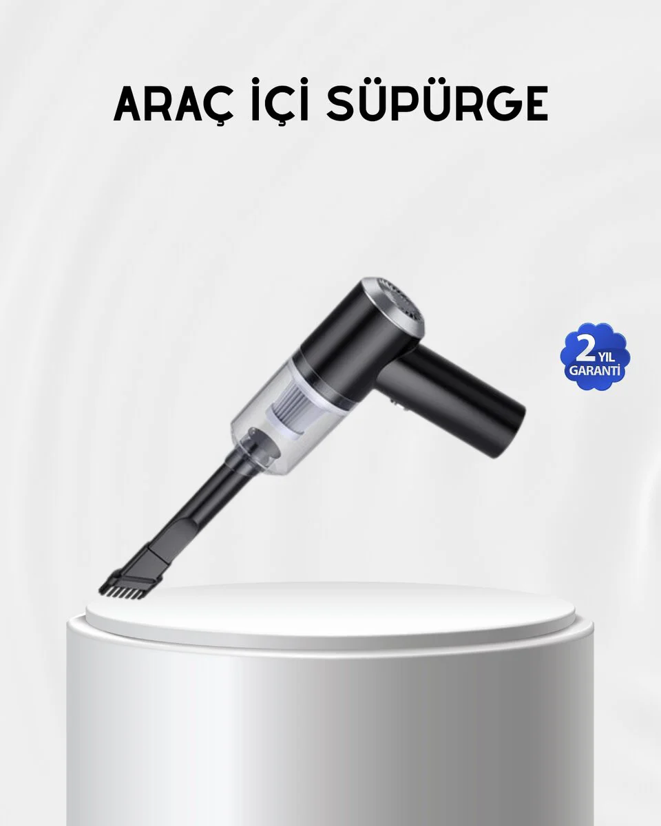 5500PA Güçlü Emişli Kablosuz El Süpürgesi – Araç İçi Temizlik İçin Mini Süpürge ve USB Şarjlı