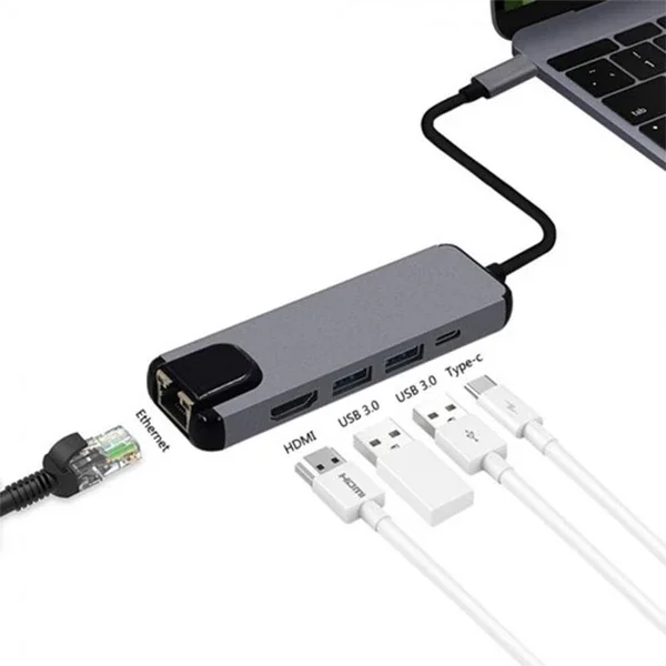 Northcity 5in1 Type-C Hub - 4K HDMI Gigabit Ethernet USB 3.0 Mult