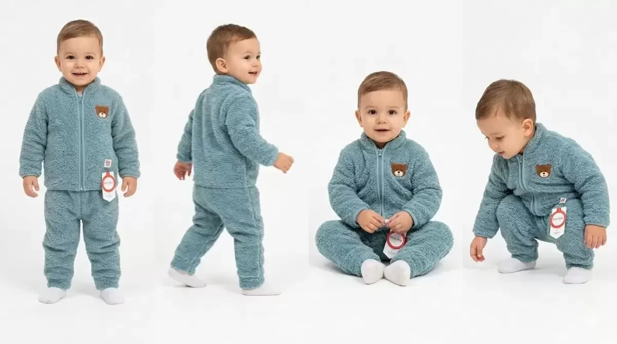 Northcity 6/24 Ay Peluş Kumaş Bebek Takımı - Konforlu, Anti-Aller
