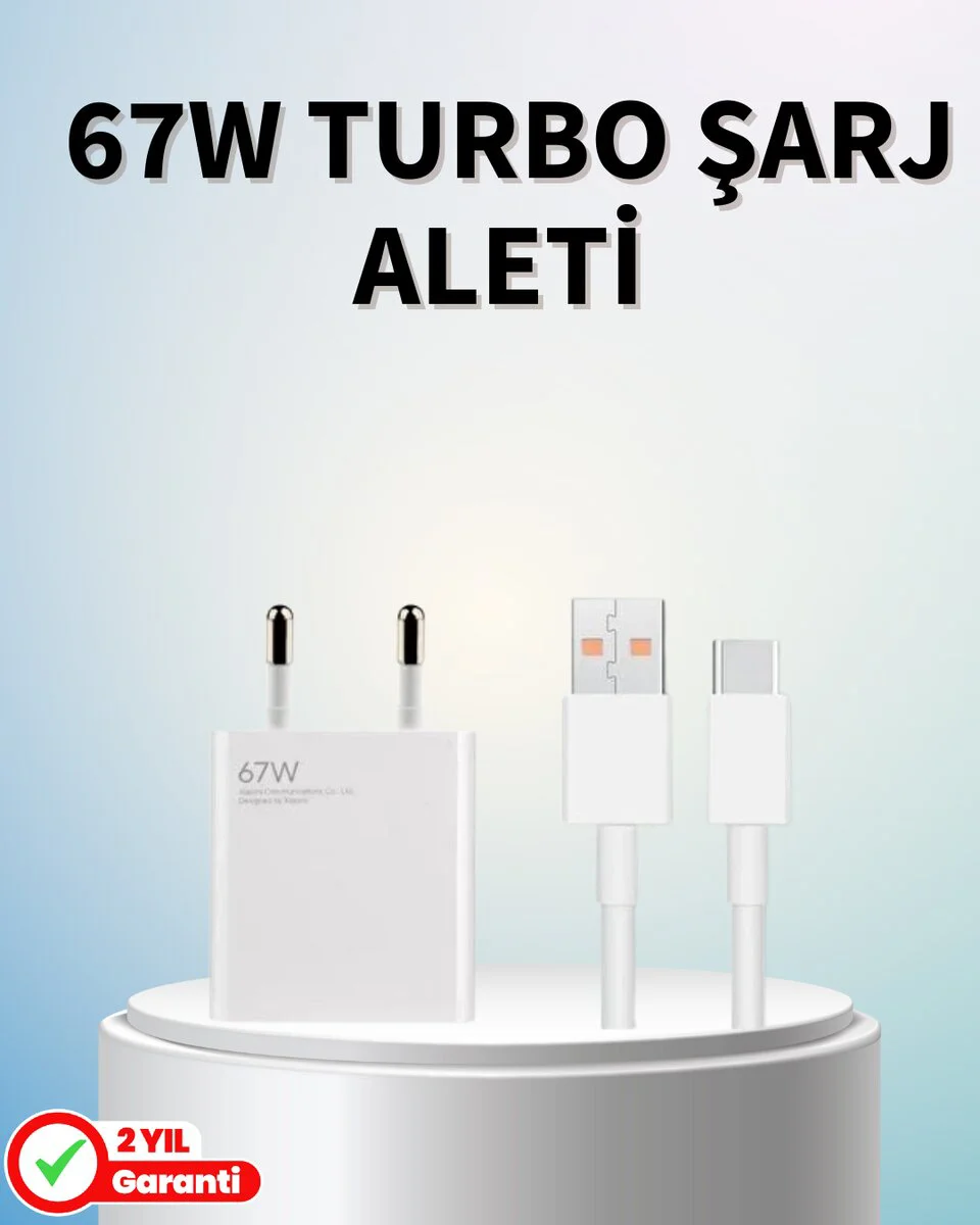 67W Hızlı Şarj Adaptörü - Samsung S23 Ultra S24 Uyumlu Tip-C Lightning Kablo Dahil