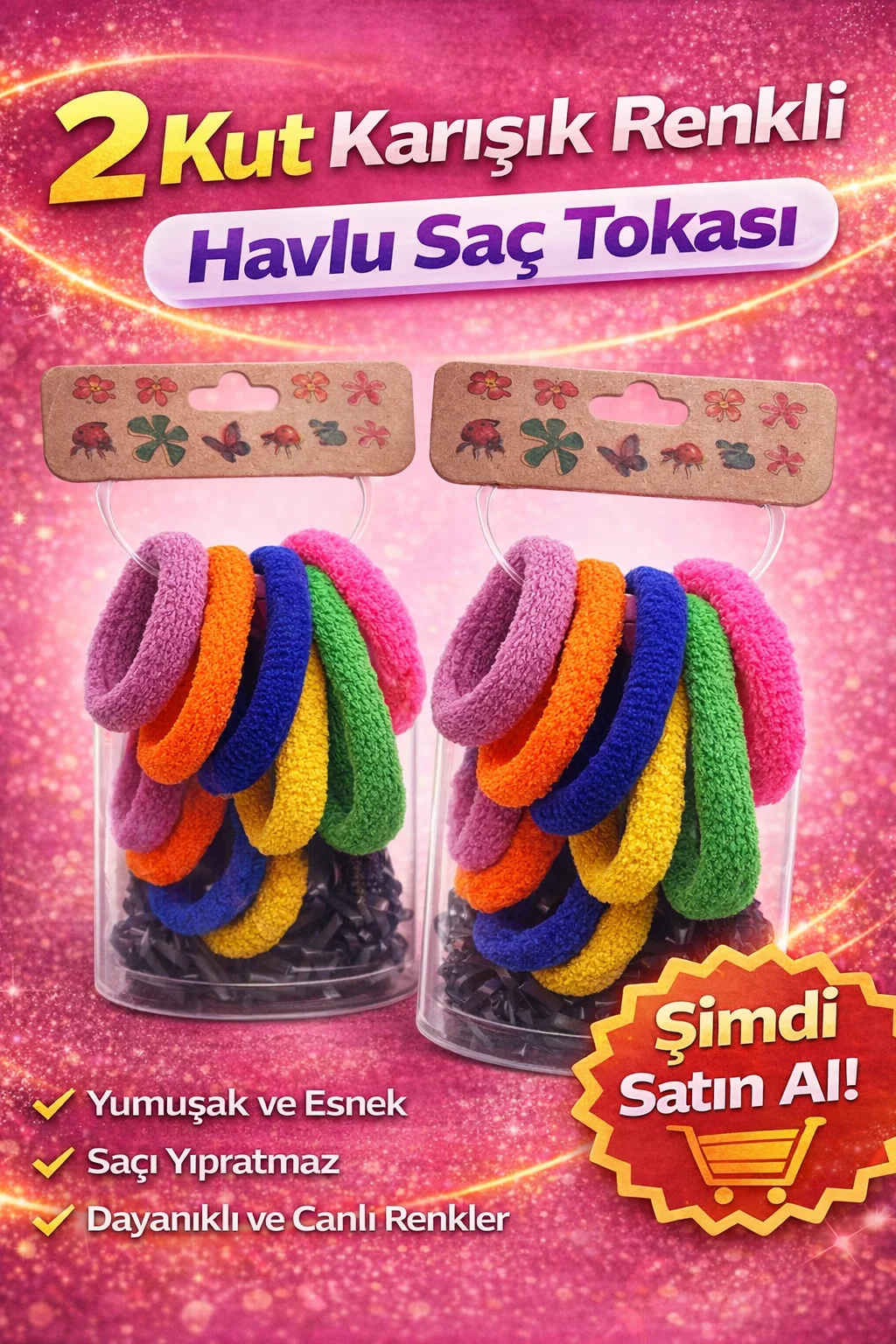6'lı Havlu Saç Tokası Seti - Yumuşak Elastik Karışık Renk 2 Paket Fiyatı, Yorumları ve Özellikleri