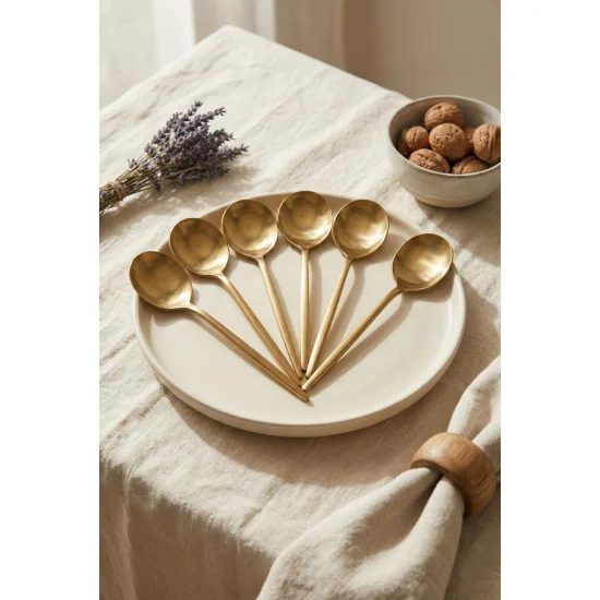 Northcity 6'lı Lüks Gold Paslanmaz Çelik Yemek Kaşığı Seti (21 cm