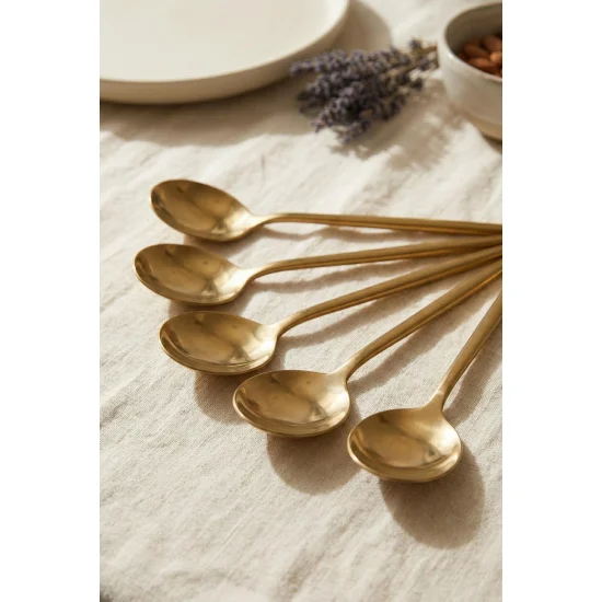Northcity 6'lı Lüks Gold Paslanmaz Çelik Yemek Kaşığı Seti (21 cm
