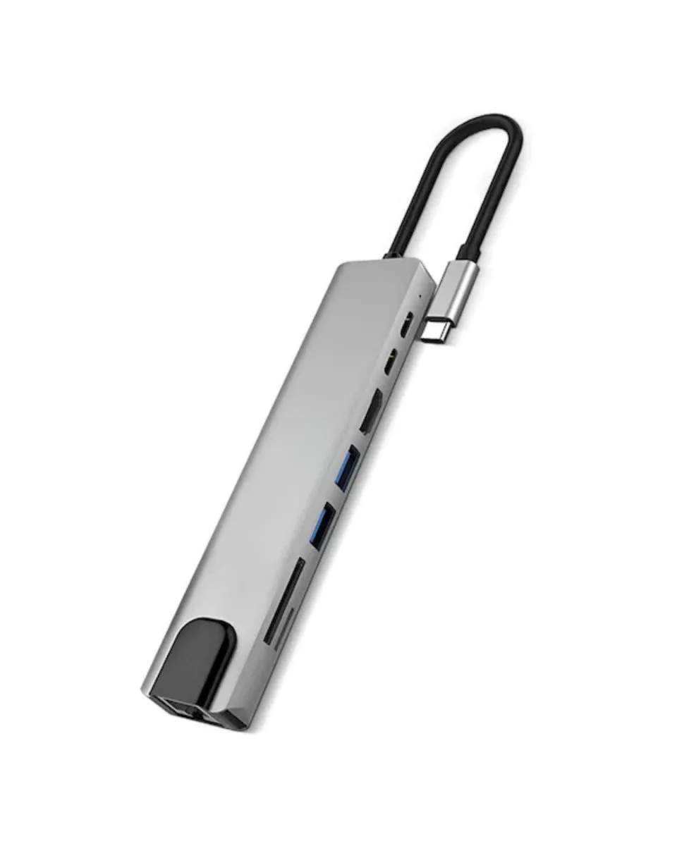 Northcity 8 Port Type-C Hub USB HDMI RJ45 SD TF Kart Okuyucu ve E