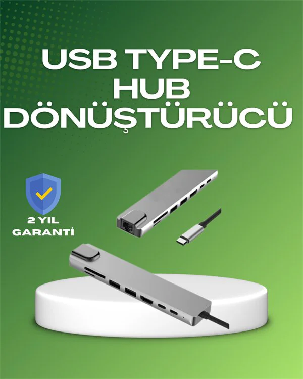 Northcity 8‑in‑1 Hub – Şarj, Veri, Video ve Ağ Çözümü | 4K HDMI, 