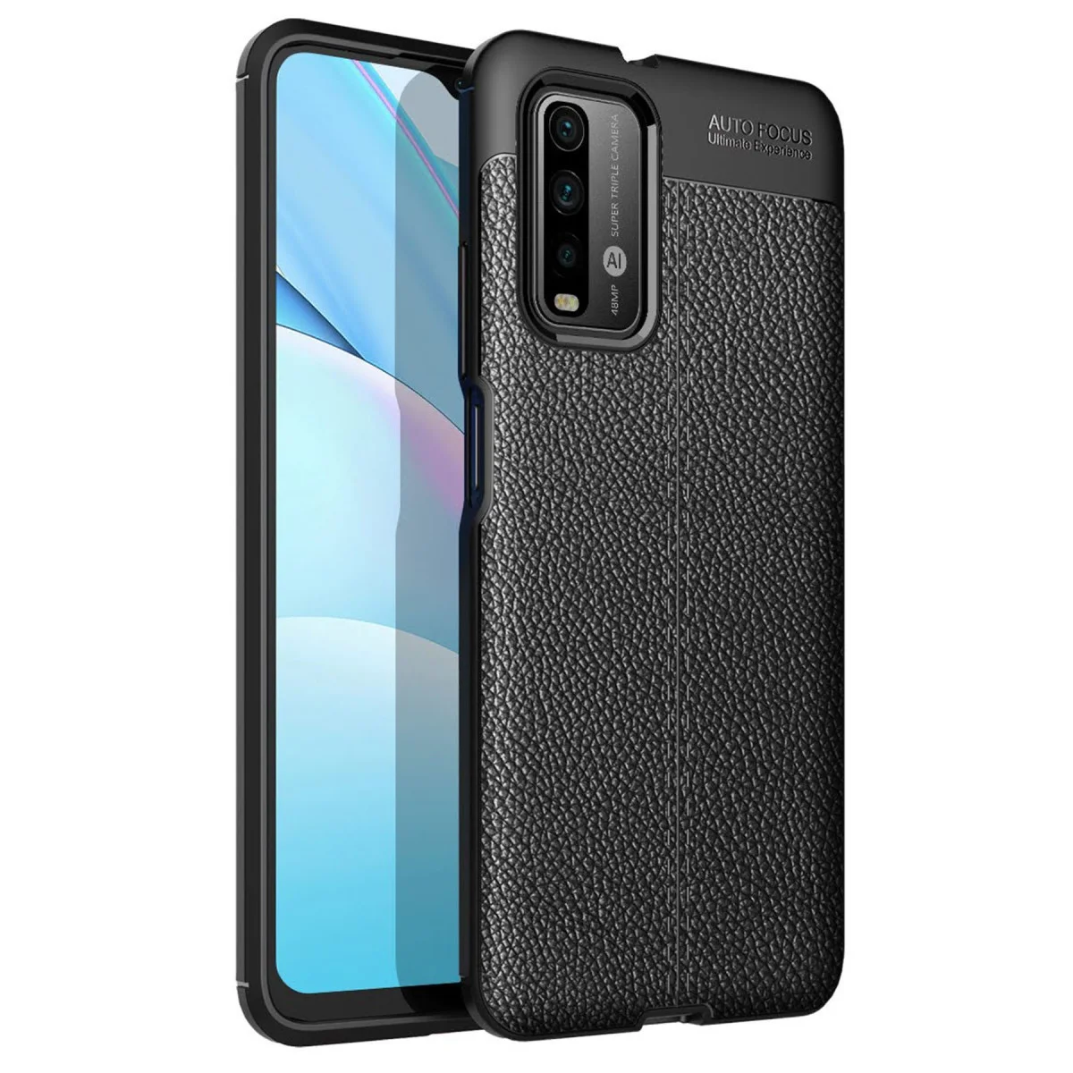Northcity 9T Kılıf Auto Focus Kapak - Siyah Premium TPU Deri Dokulu Hafif Koruyucu