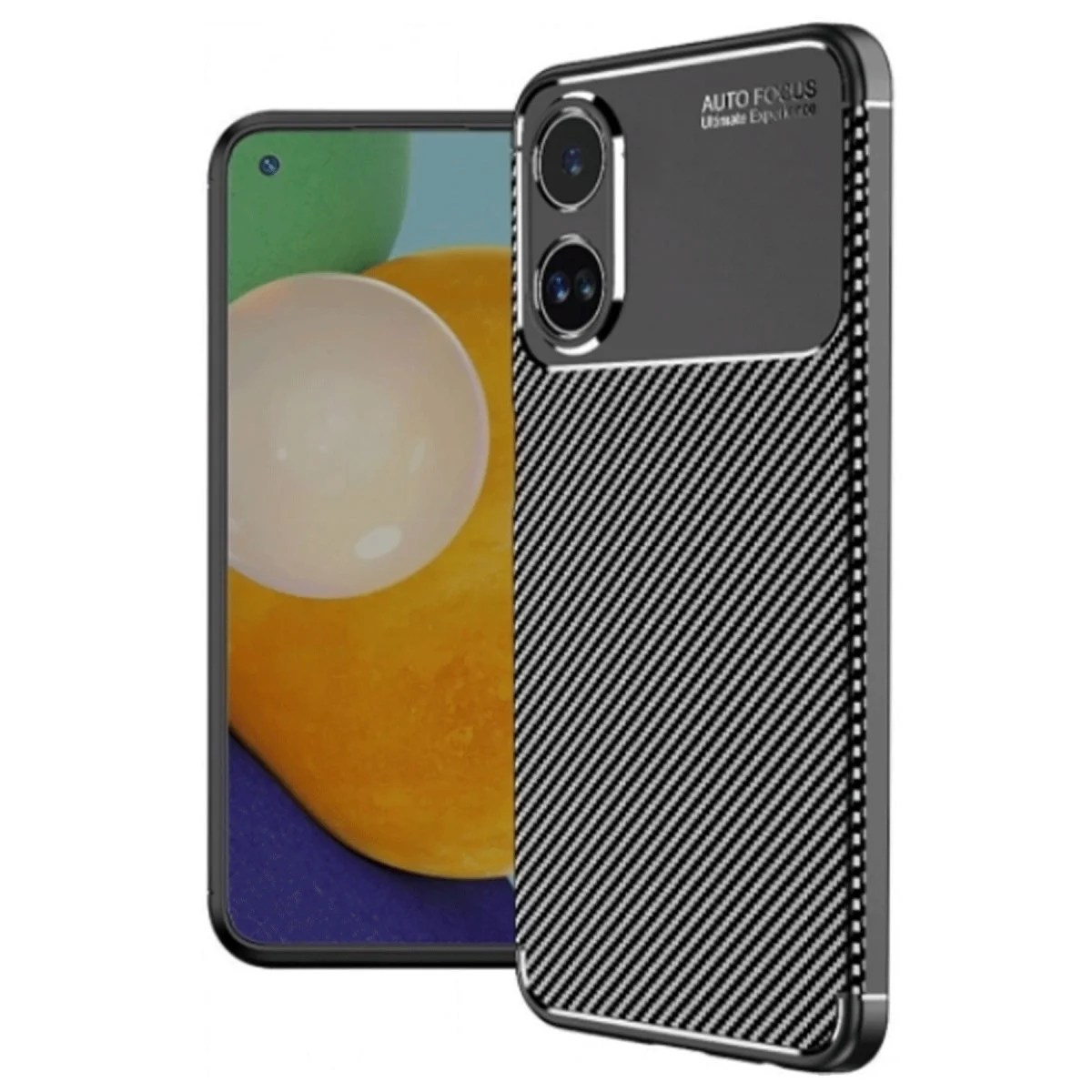 Northcity A38 Kılıf Auto Focus Karbon Fiber Kapak - Siyah
