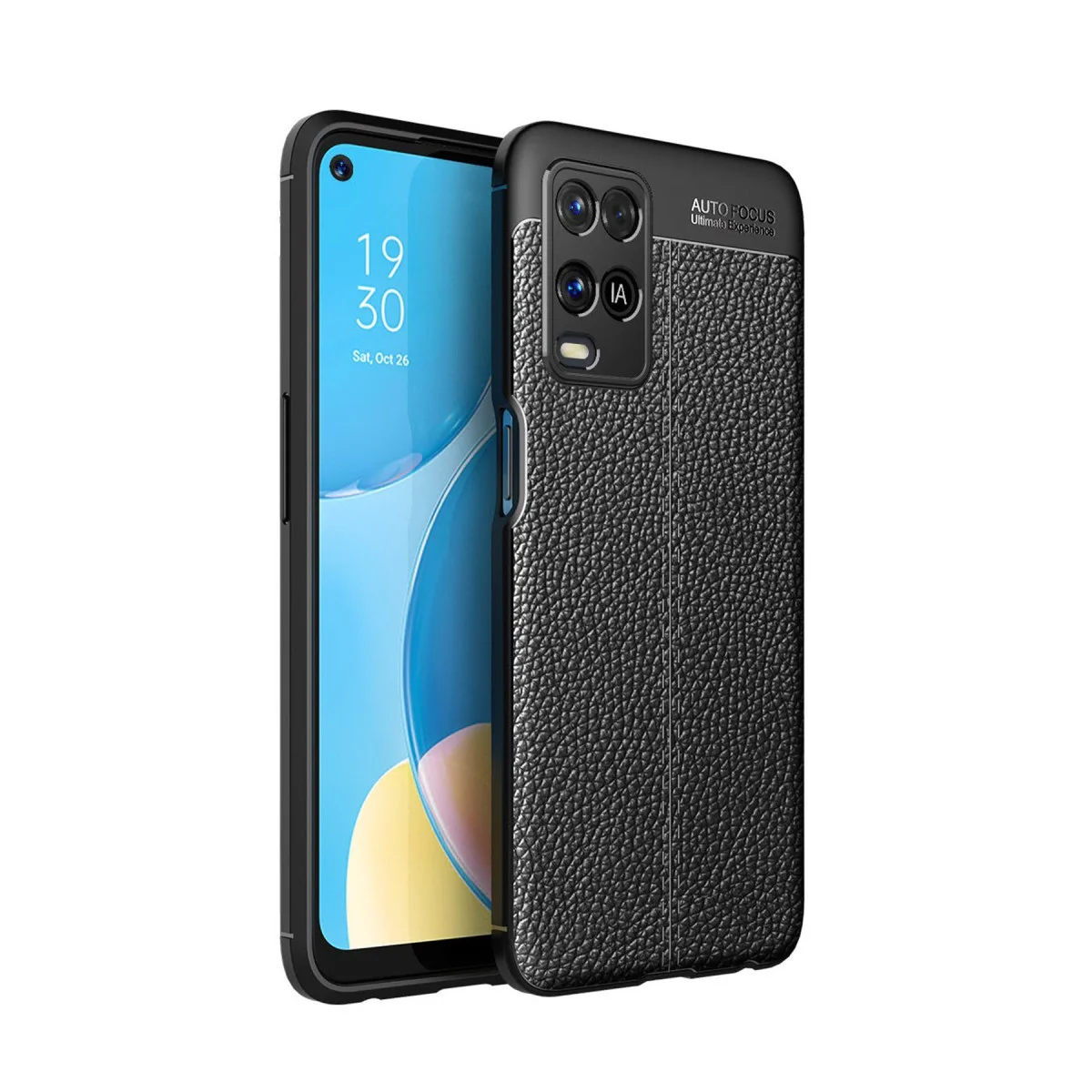 Northcity A54 4G Auto Focus Siyah Deri Dokulu Kılıf - Yüksek Darbe Koruması ve Premium Tasarım