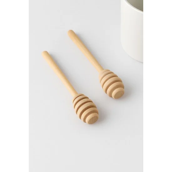Northcity Ahşap Bal Kaşığı Seti 2'li 16,5 cm - Doğal Kahvaltı Mut