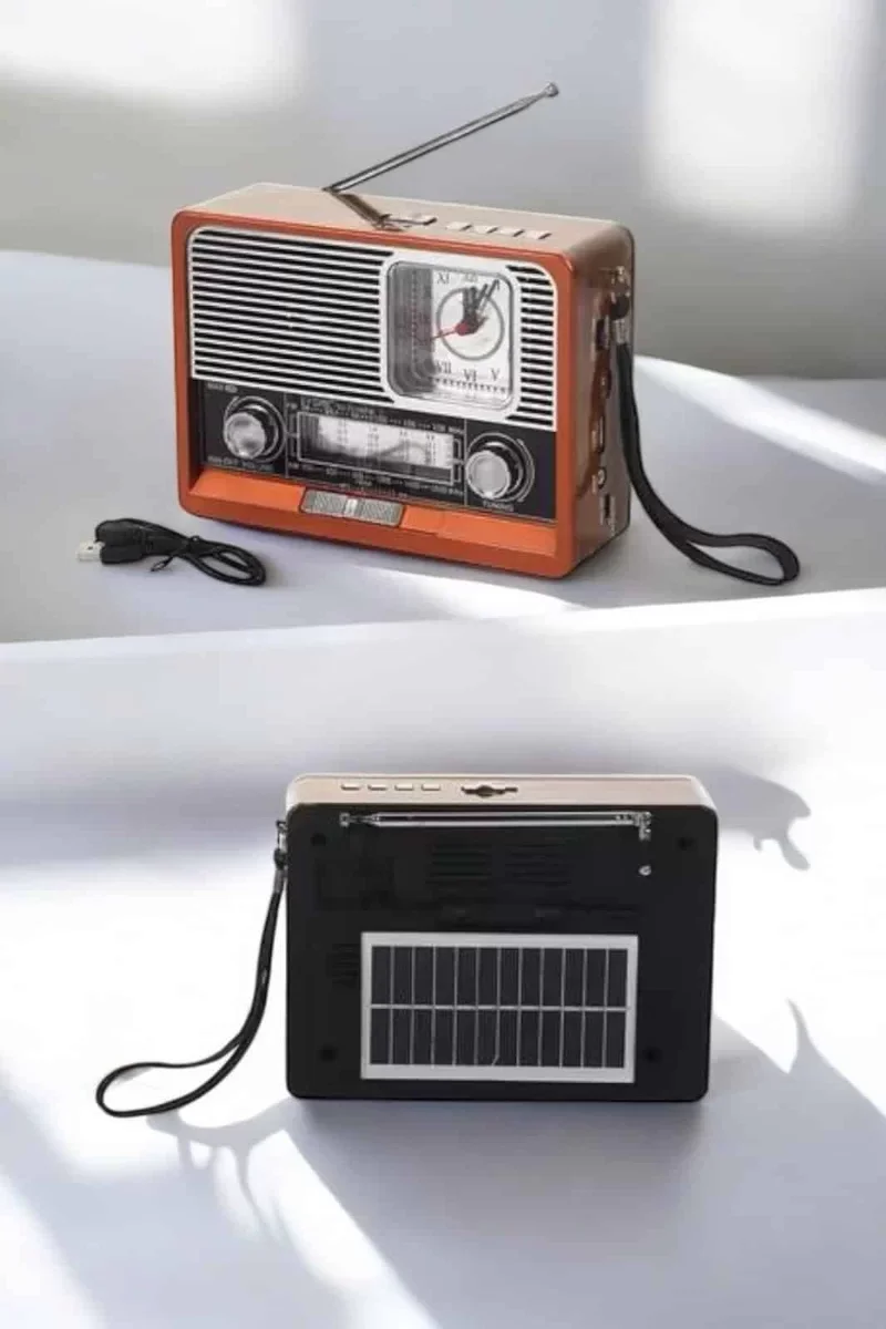 Ahşap Görünümlü Retro Bluetooth Radyo - Müzik Kutusu, USB & SD Kart Destekli