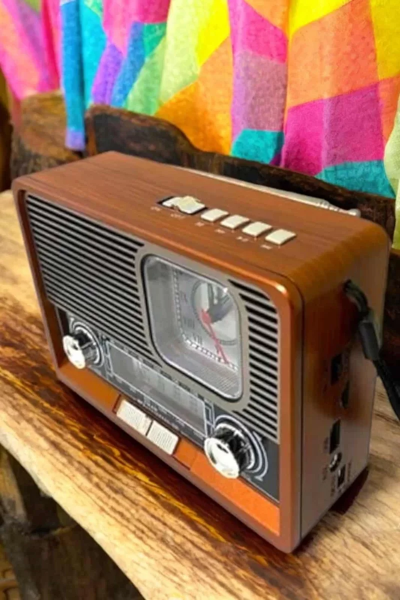 Ahşap Görünümlü Retro Bluetooth Radyo - Müzik Kutusu, USB & SD Kart Destekli