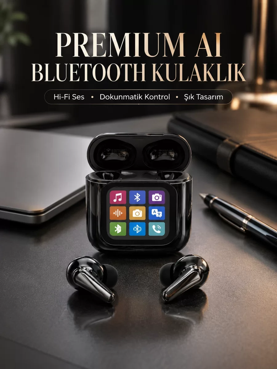 Northcity AI Destekli Dokunmatik Ekranlı Kablosuz Bluetooth Kulak