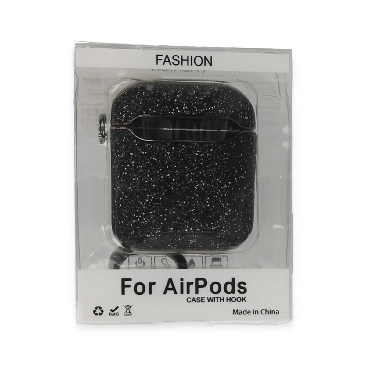 Northcity Airpods 2 ve 1. Nesil Spell Simli Kılıf - Siyah Premium Koruma