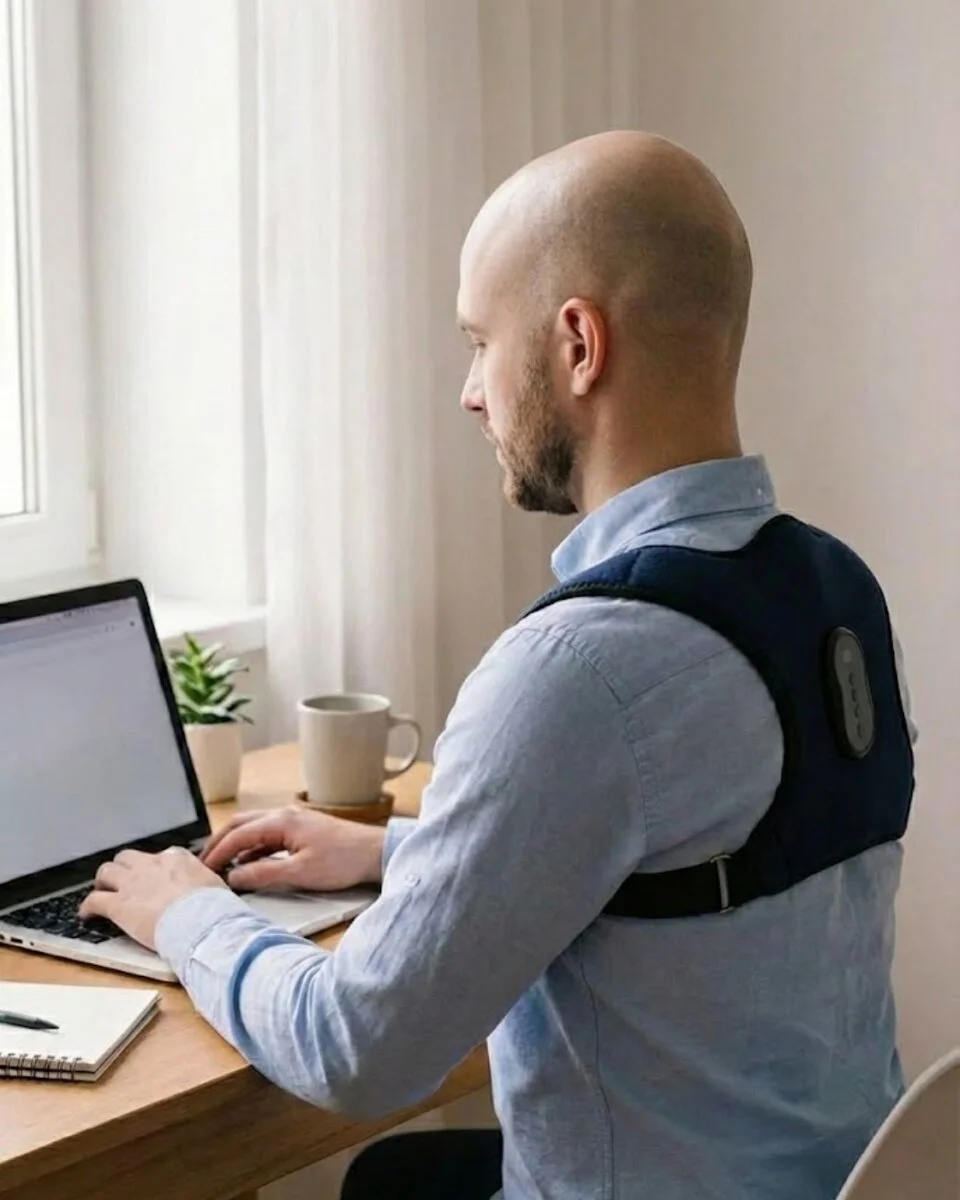 Akıllı Postür Düzeltici Masaj Kemeri Medikal Destekli - Titreşimli Uyarı ve Isı Masajlı