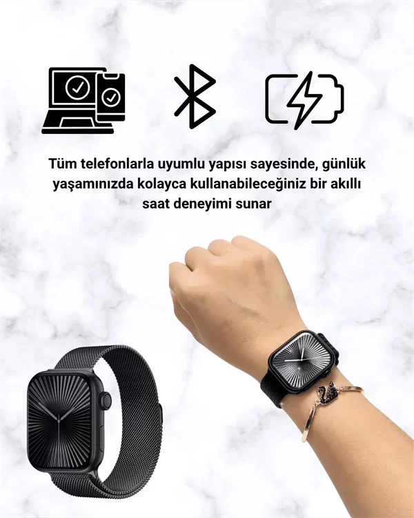 Akıllı Saat SQ-16 Mini Series 10 - Unisex Tasarım ve Detaylı Spor Takibi
