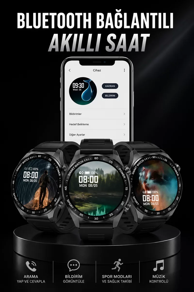 Northcity Akıllı Saat GPS VE NFC Özelliği Sesli Görüşme Dokunmati