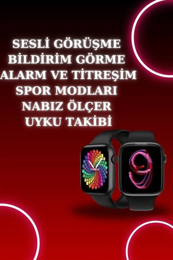 Akıllı Saat Sağlık Takibi Nabız Ölçer 3 Kordon Hediyeli