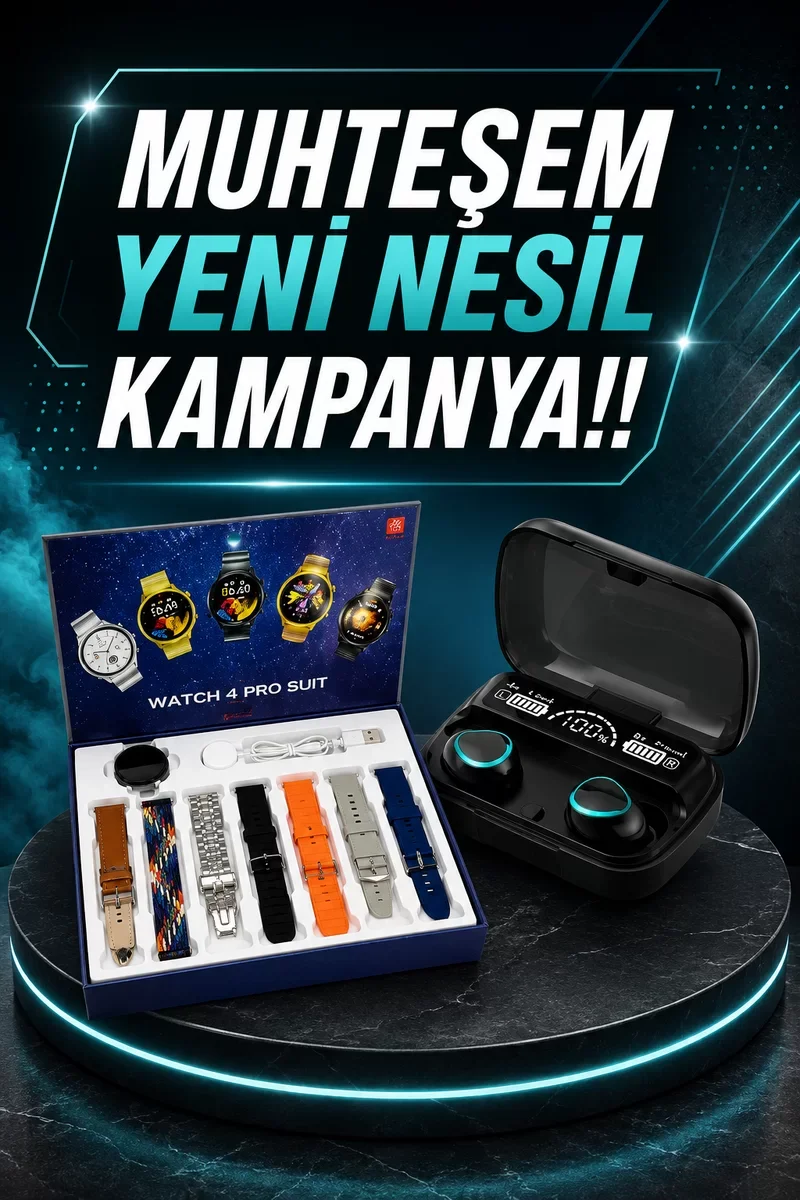 Northcity Akıllı Saat ve Kablosuz Kulaklık Seti - Yeni Nesil 7 Ko