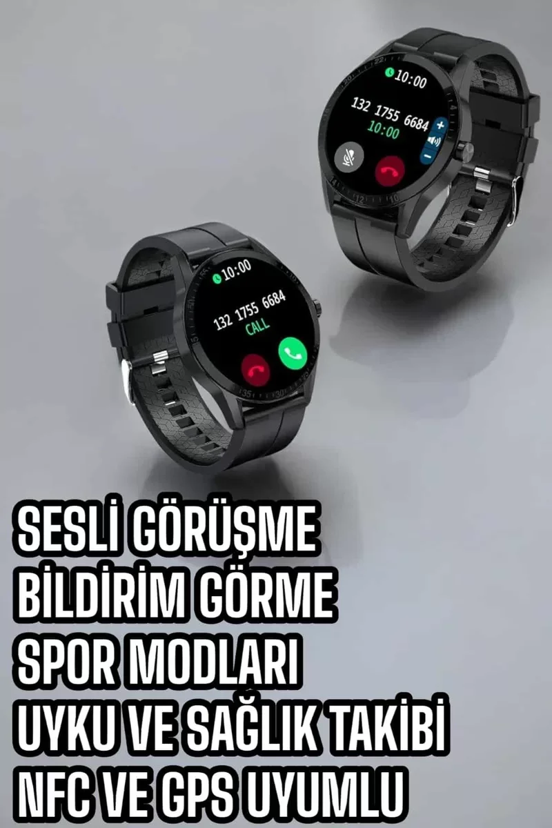 Akıllı Saat Sesli Görüşmeli 3 Kordonlu Bluetooth AMOLED Ekranlı Sağlık Takibi