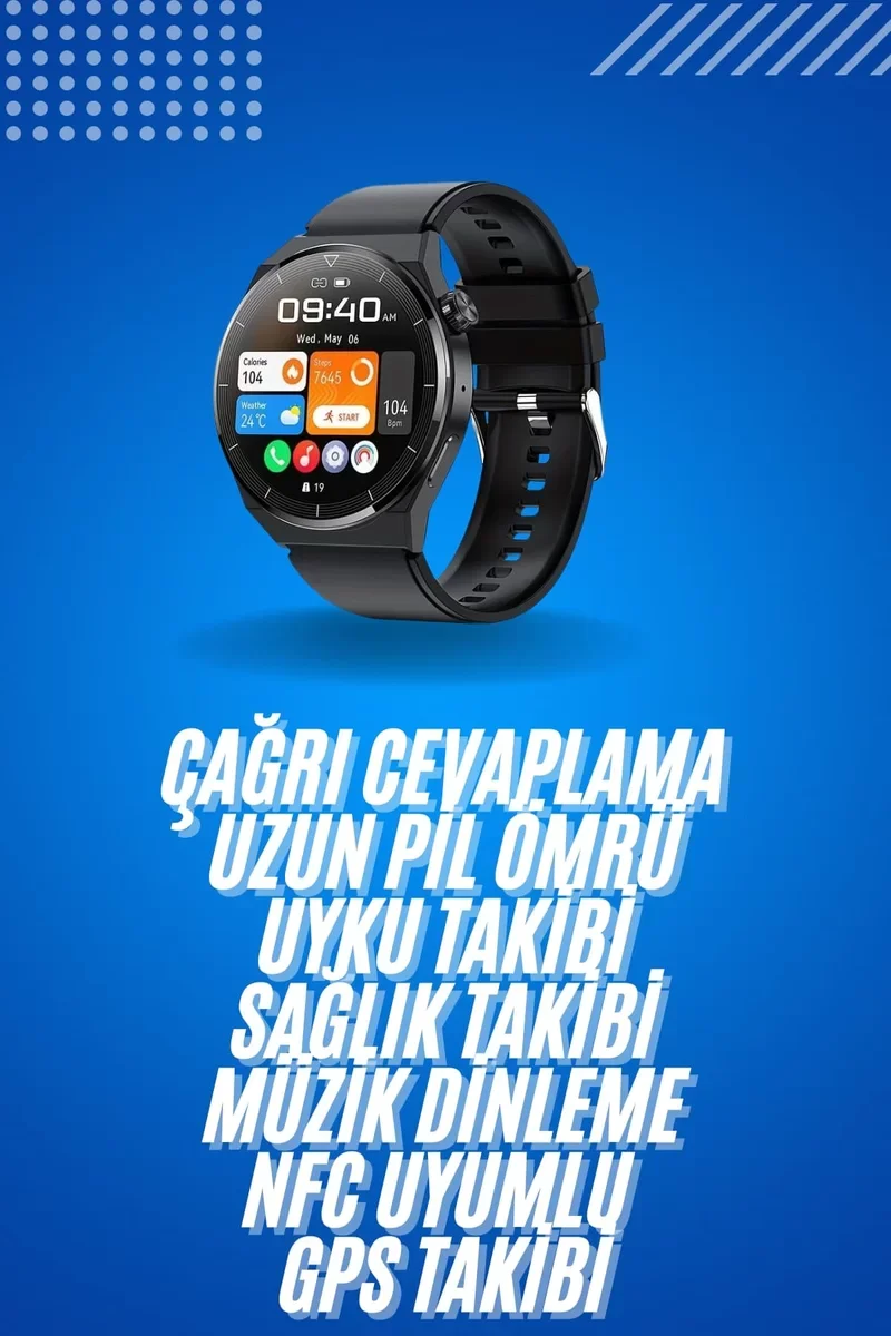 Akıllı Saat - Amoled Ekran, Sağlık Takibi ve Uyku Analizi