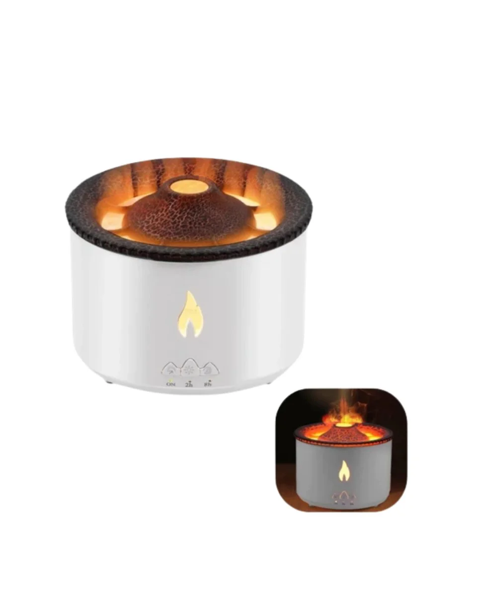 Alev Görünümlü Ultrasonik Difüzör - Ev İçin Evrimsel Nemlendirici ve Aroma Terapi Cihazı