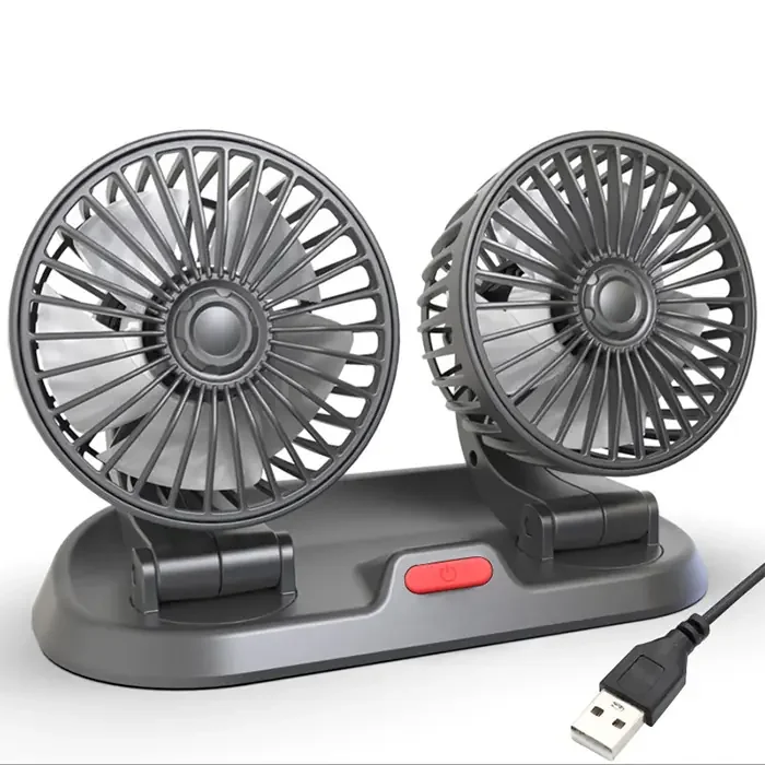 Ally F410 USB Çift Başlıklı Araç Fanı ve Numaratör – Sessiz Oto Vantilatör