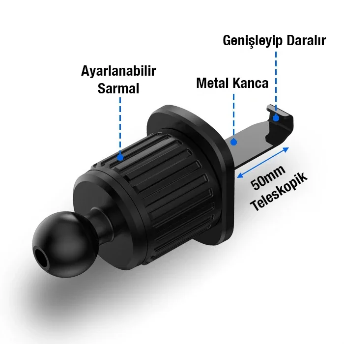 Ally Z1S Aracuçi Havalandırma Telefon Tutucu 360°| Silent Clamp