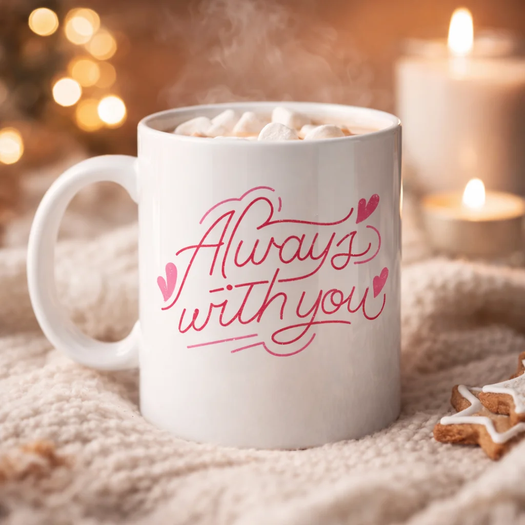 Northcity Always With You Yazılı Porselen Kupa Model 19 – Romanti