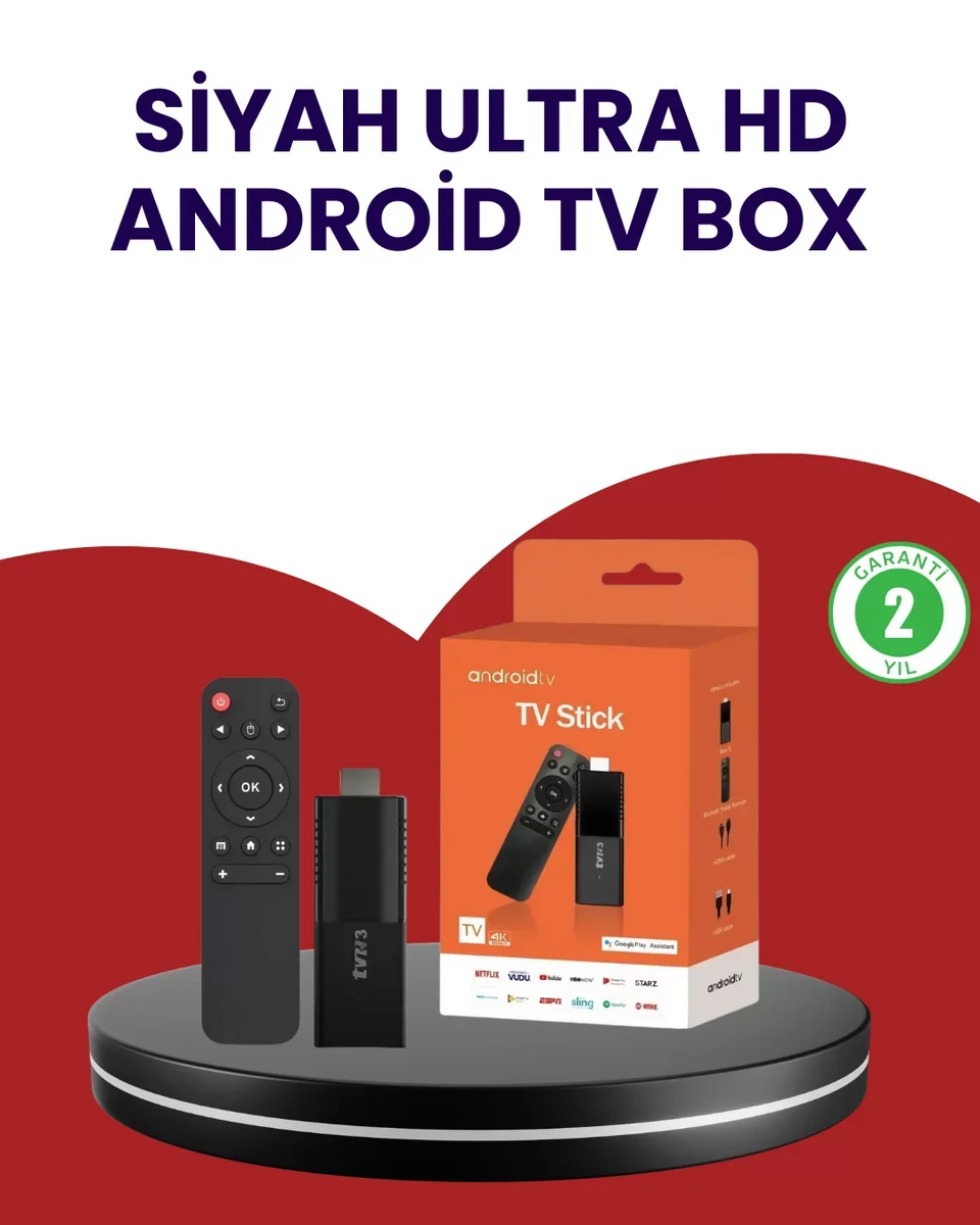 Android TV Stick: 4K 2GB 16GB WiFi Bluetooth Dönüştürücü