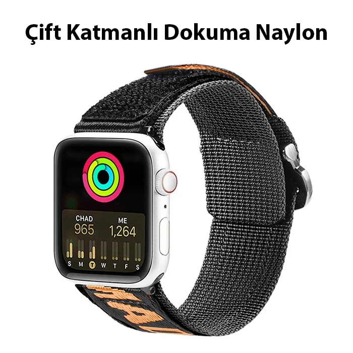 Apple Watch Naylon Kayış 42/44/45 mm - Terletmeyen Nehir Dokuma Loop
