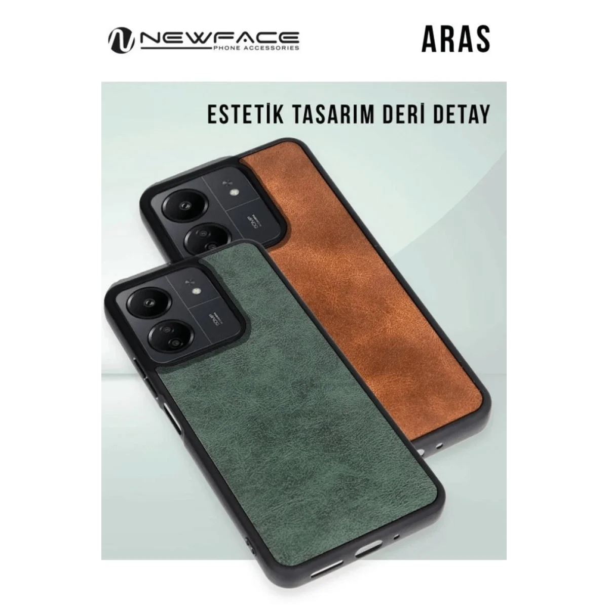 Northcity Aras Deri Kapak 14C Kılıf - Siyah Premium Telefon Kılıfı, Tam Koruma