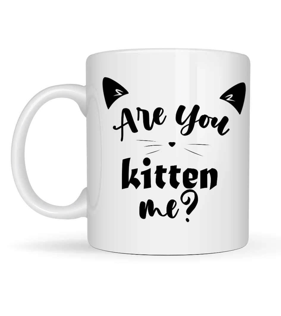 Northcity Are You Kitten Me? Kedi Temalı Porselen Kupa - Sevimli 